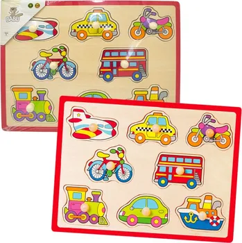 Dřevěná hračka BABU - Dřevěná vkládačka s úchyty doprava