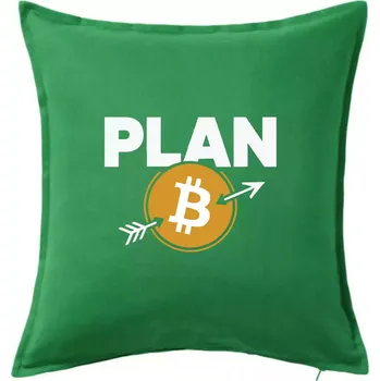 Polštář PLAN ₿ - Polštář 50x50 - 50x50 - Včetně výplně ( Středně zelená )