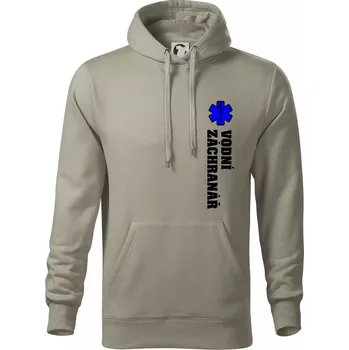 Pánská mikina Rescue - Vodní záchranář - Mikina pánská Cape s kapucí - 4XL ( Light khaki )