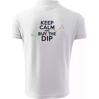 Pánská košile Zeleno červený graf Keep Calm and Buy the Dip - Polokošile pánská Pique Polo 203 - 5XL ( Bílá )