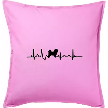 Polštář Havanský psík ekg - Polštář 50x50 - 50x50 - Včetně výplně ( Růžová )