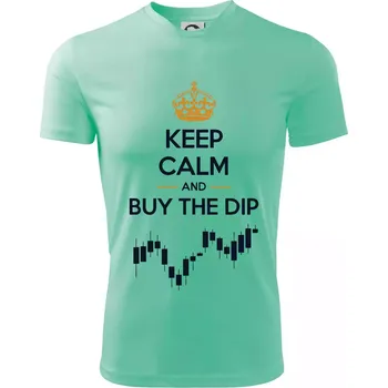 Keep Calm and Buy the Dip - koruna a graf - Dětské triko sportovní (dresovina) - 158 cm/12 let ( Mátová )