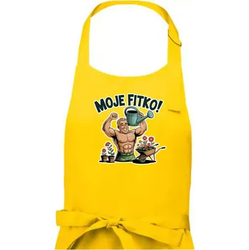 Kuchyňská zástěra Moje fitko - zahrada - Pánská zástěra na vaření - Univerzální velikost ( Žlutá )