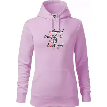 Dámská mikina Milující chápající milá laskavá - Mikina dámská Cape s kapucí - S ( Orchid )