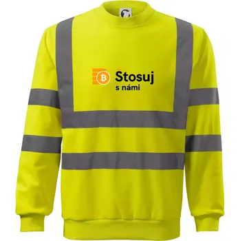 Pánská mikina Štosuj s námi - logo velké - Reflexní mikina - 2XL ( Neonově žlutá )