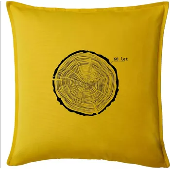 Polštář Letokruhy - 60 - Polštář 50x50 - 50x50 - Pouze potah ( Žlutá )