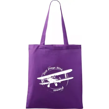 Still Plays With Planes - Taška bavlněná - 42 x 38 cm ( Fialová )