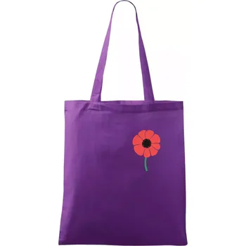 Vlčí mák ikonka na prsu - Taška bavlněná - 42 x 38 cm ( Fialová )