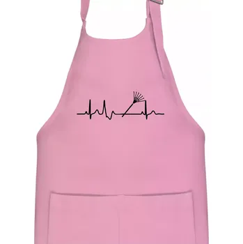 Kuchyňská zástěra EKG zahrada - hrábě - Dětská zástěra na vaření - Univerzální velikost ( Růžová )