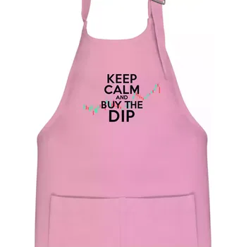 Kuchyňská zástěra Zeleno červený graf Keep Calm and Buy the Dip - Dětská zástěra na vaření - Univerzální velikost ( Růžová )