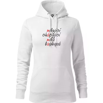 Dámská mikina Milující chápající milá laskavá - Mikina dámská Cape s kapucí - XL ( Bílá )