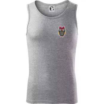 Folklor na prsu sova - Tílko pánské Core - 2XL ( Tmavě šedý melír )
