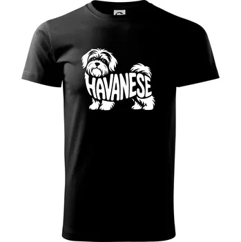 Pánské tričko Havanese nápis v těle - Triko extra velké (5-8XL) - 6XL ( Černá )