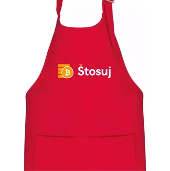 Kuchyňská zástěra Štosuj - Logo na prsou - Dětská zástěra na vaření - Univerzální velikost ( Červená )