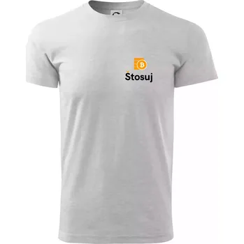 Štosuj - Logo jen na prsu - Triko extra velké (5-8XL) - 6XL ( Světlešedý Melír )