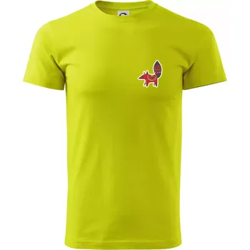 Folklor na prsu liška - Klasické pánské triko vyšší gramáže - S ( Limetková )