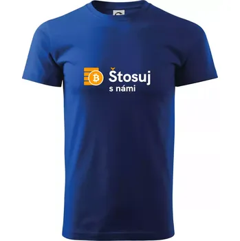 Pánské tričko Štosuj s námi - logo velké - Klasické pánské triko vyšší gramáže - 4XL ( Královská modrá )