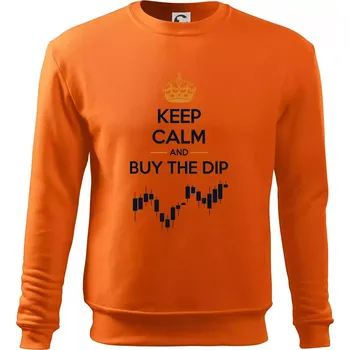 Pánská mikina Keep Calm and Buy the Dip - koruna a graf - Mikina Essential pánská - M ( Oranžová )