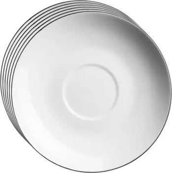 Talíř Mäser Sada podšálků na espresso Felise 13,3 cm, 6 ks, 13 cm, bílá + černá