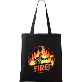 Logo kulaté FIRE - Taška bavlněná - 42 x 38 cm ( Černá )