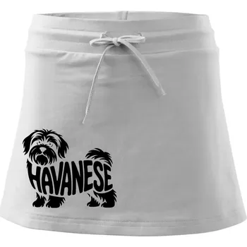 Dámská sukně Havanese nápis v těle - Sportovní sukně - two in one - L ( Bílá )