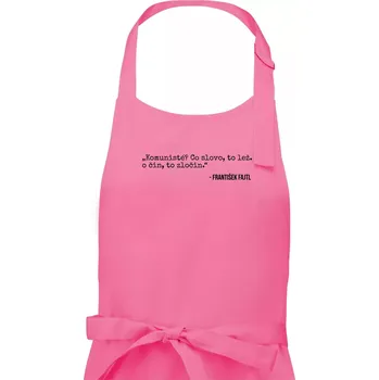 Kuchyňská zástěra Komunisté Co slovo, to lež. Co čin, to zločin - Pánská zástěra na vaření - Univerzální velikost ( Růžová )