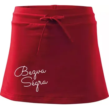 Dámská sukně Bezva ségra - nápis na prsou - Sportovní sukně - two in one - L ( Červená )