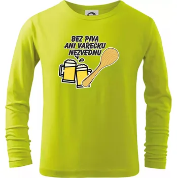 Chlapecké tričko Bez piva ani vařečku nezvednu - Triko dětské Long Sleeve - 146 cm/10 let ( Limetková )