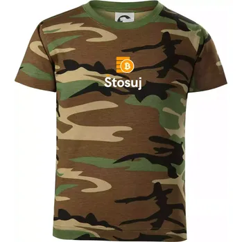 Stosuj - logo čtvercové - Dětské maskáčové triko - 122 cm/6 let ( Hnědý maskáč )