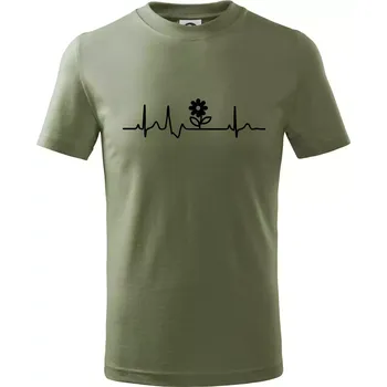 EKG zahrada - kytka - Tričko dětské bavlněné - 134 cm/8 let ( Khaki )