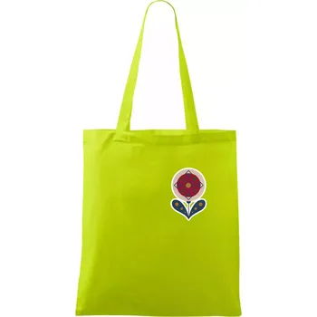 Folklor na prsu květina kulatá - Taška bavlněná - 42 x 38 cm ( Limetková )