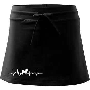 Dámská sukně Havanský psík ekg - Sportovní sukně - two in one - XS ( Černá )