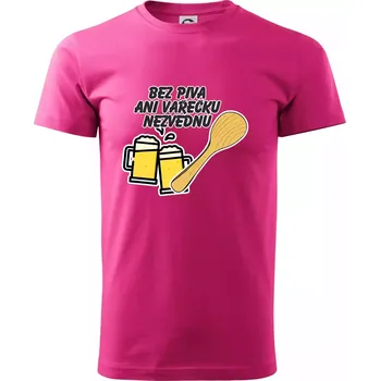 Bez piva ani vařečku nezvednu - Klasické pánské triko vyšší gramáže - XS ( Purpurová )