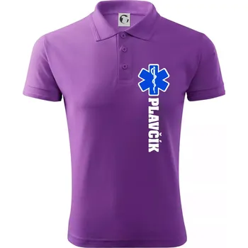 Pánská košile Hvězda života - Plavčík - Polokošile pánská Pique Polo 203 - 5XL ( Fialová )