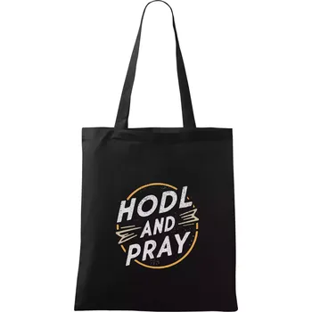 Bitcoin Hodl and pray - Taška bavlněná - 42 x 38 cm ( Černá )