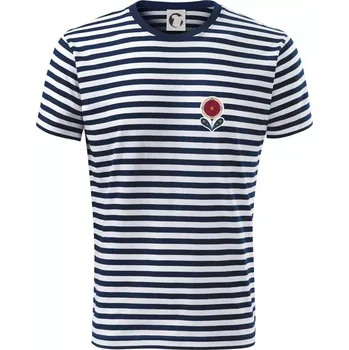 Pánské oblečení Folklor na prsu květina kulatá - Triko na vodu - 2XL ( Prouhovaná )