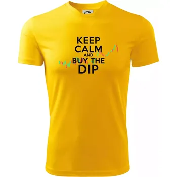 Chlapecké tričko Zeleno červený graf Keep Calm and Buy the Dip - Dětské triko sportovní (dresovina) - 146 cm/10 let ( Žlutá )
