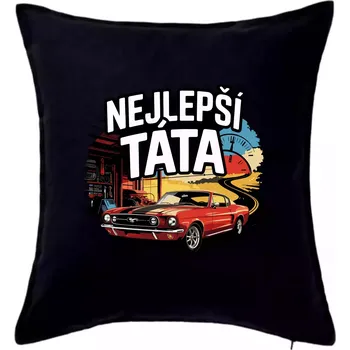 Polštář Nejlepší táta - americké auto - Polštář 50x50 - 50x50 - Pouze potah ( Černá )