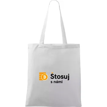 Nákupní taška Štosuj s námi - logo velké - Taška bavlněná - 42 x 38 cm ( Bílá )