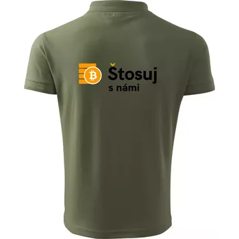Pánská košile Štosuj s námi - logo velké - Polokošile pánská Pique Polo 203 - 4XL ( Khaki )