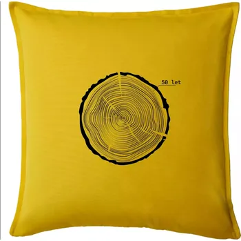 Polštář Letokruhy - 50 - Polštář 50x50 - 50x50 - Pouze potah ( Žlutá )
