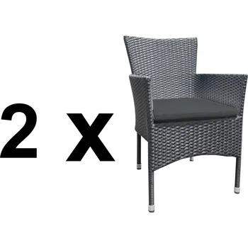 VerDesign Set 2 ks HAMBURG zahradní ratanové křeslo, antracit