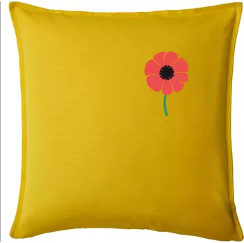 Polštář Vlčí mák ikonka na prsu - Polštář 50x50 - 50x50 - Pouze potah ( Žlutá )