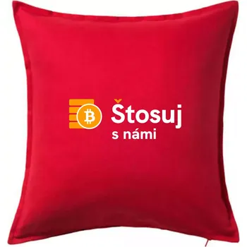 Polštář Štosuj s námi - logo velké - Polštář 50x50 - 50x50 - Pouze potah ( Červená )