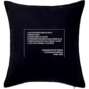 Polštář KOMUNISTICKÝ REŽIM - OBĚTI KOMUNISMU 1948 - 1989 - Polštář 50x50 - 50x50 - Pouze potah ( Černá )