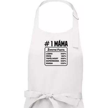 Kuchyňská zástěra Životní fakta - máma - Dámská zástěra na vaření - Univerzální velikost ( Bílá )