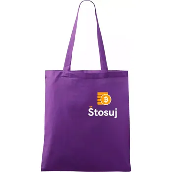 Štosuj - Logo jen na prsu - Taška bavlněná - 42 x 38 cm ( Fialová )
