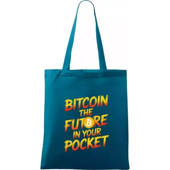 Bitcoin the future in your pocket - Taška bavlněná - 42 x 38 cm ( Petrolejová )