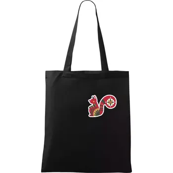 Nákupní taška Folklor na prsu veverka - Taška bavlněná - 42 x 38 cm ( Černá )