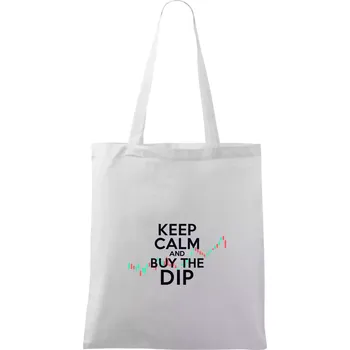 Zeleno červený graf Keep Calm and Buy the Dip - Taška bavlněná - 42 x 38 cm ( Bílá )